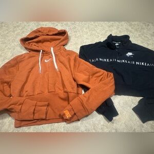 Nike womens Orange Hoodie and Black Pullover hoodie collection (lot)